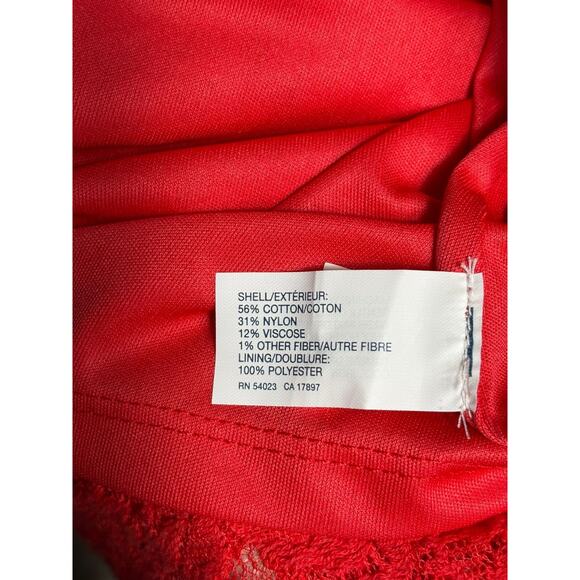 Gap Fit & Flare Lace Dress Womens Size 4 Red Cap Sleeve Round Neck NEW - Picture 5 of 7